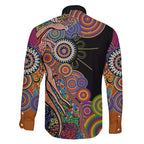 Indigenous Kangaroo Australia Aboriginal Style Family Matching Off Shoulder Short Dress and Hawaiian Shirt