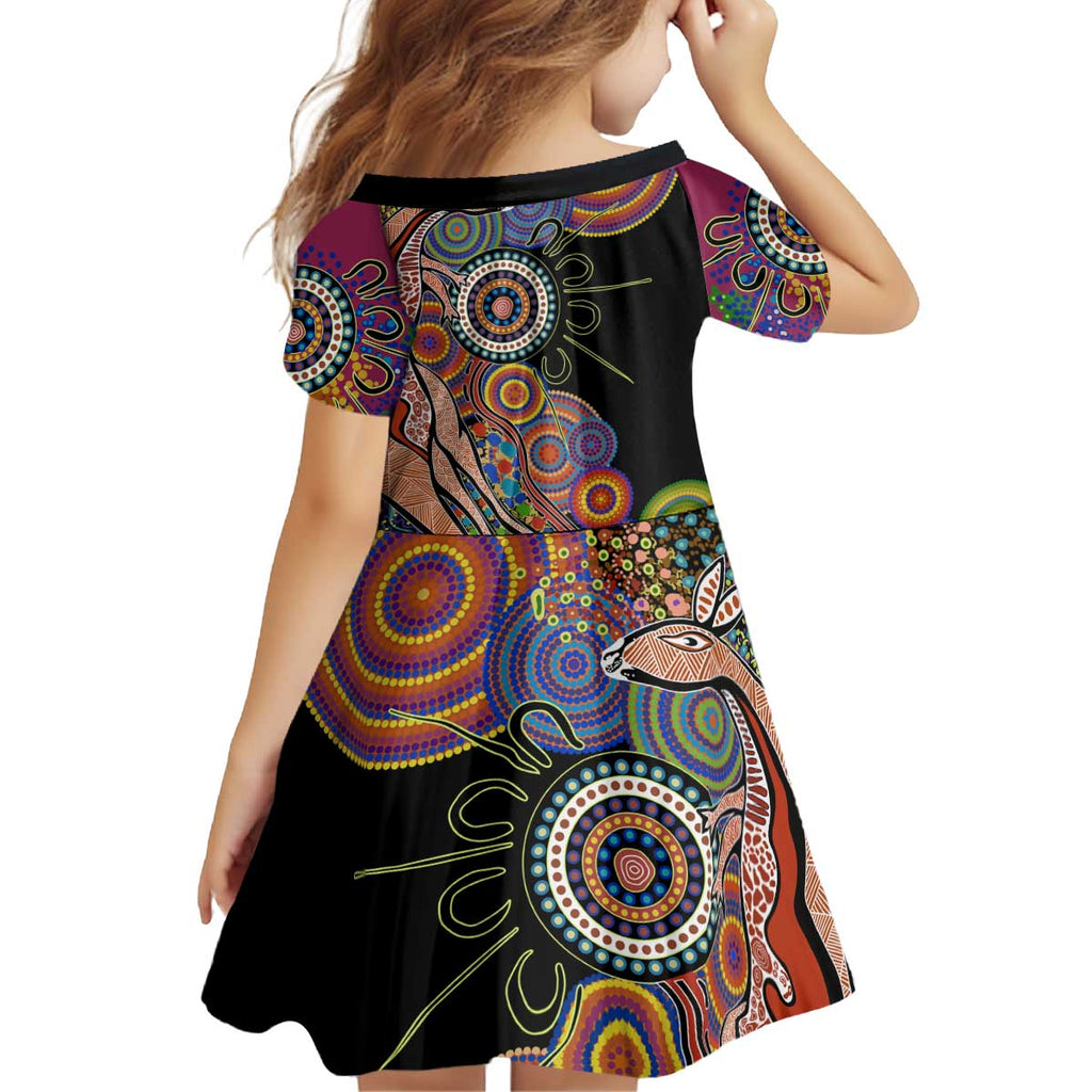 Indigenous Kangaroo Australia Aboriginal Style Family Matching Puletasi and Hawaiian Shirt