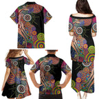 Indigenous Kangaroo Australia Aboriginal Style Family Matching Puletasi and Hawaiian Shirt