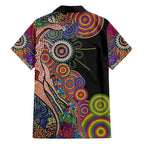 Indigenous Kangaroo Australia Aboriginal Style Family Matching Summer Maxi Dress and Hawaiian Shirt