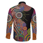 Indigenous Kangaroo Australia Aboriginal Style Family Matching Summer Maxi Dress and Hawaiian Shirt