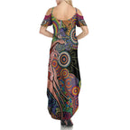 Indigenous Kangaroo Australia Aboriginal Style Family Matching Summer Maxi Dress and Hawaiian Shirt
