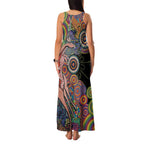 Indigenous Kangaroo Australia Aboriginal Style Family Matching Tank Maxi Dress and Hawaiian Shirt