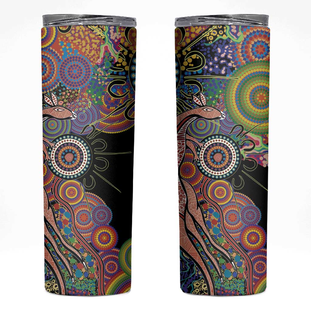 Indigenous Kangaroo Australia Aboriginal Style Skinny Tumbler