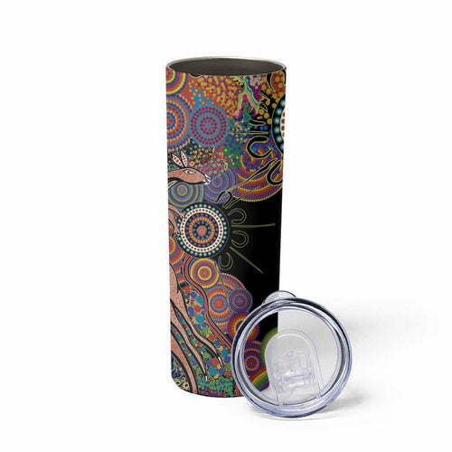 Indigenous Kangaroo Australia Aboriginal Style Skinny Tumbler
