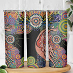 Indigenous Kangaroo Australia Aboriginal Style Skinny Tumbler