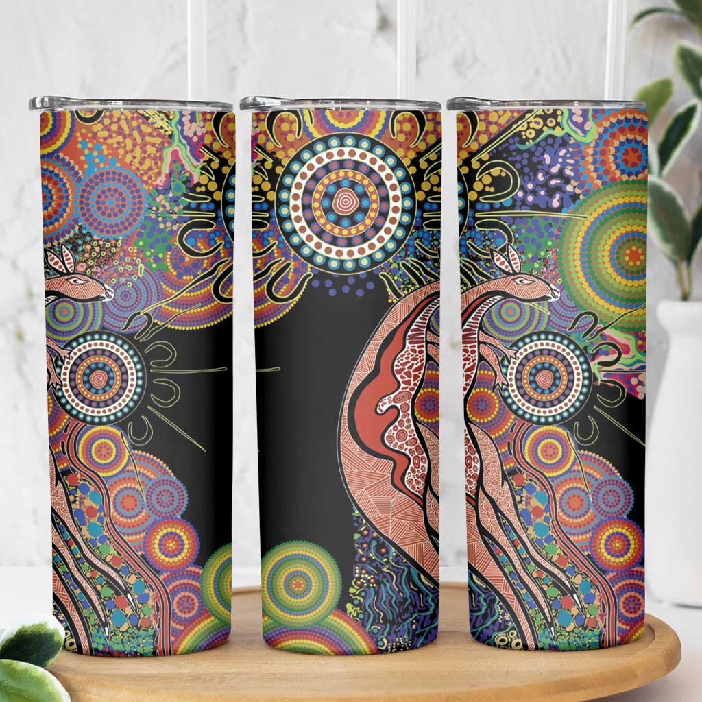 Indigenous Kangaroo Australia Aboriginal Style Skinny Tumbler