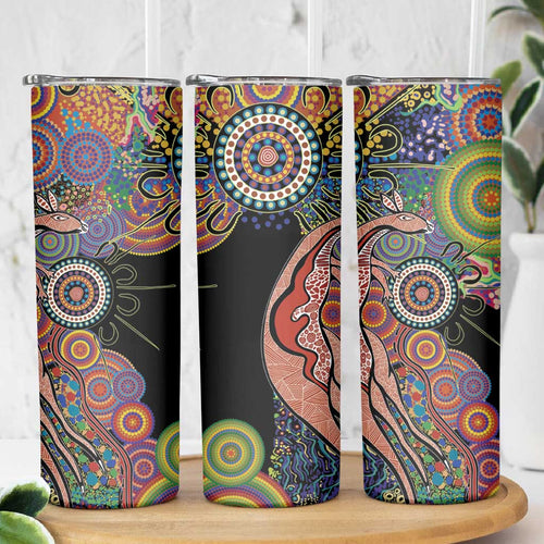 Indigenous Kangaroo Australia Aboriginal Style Skinny Tumbler