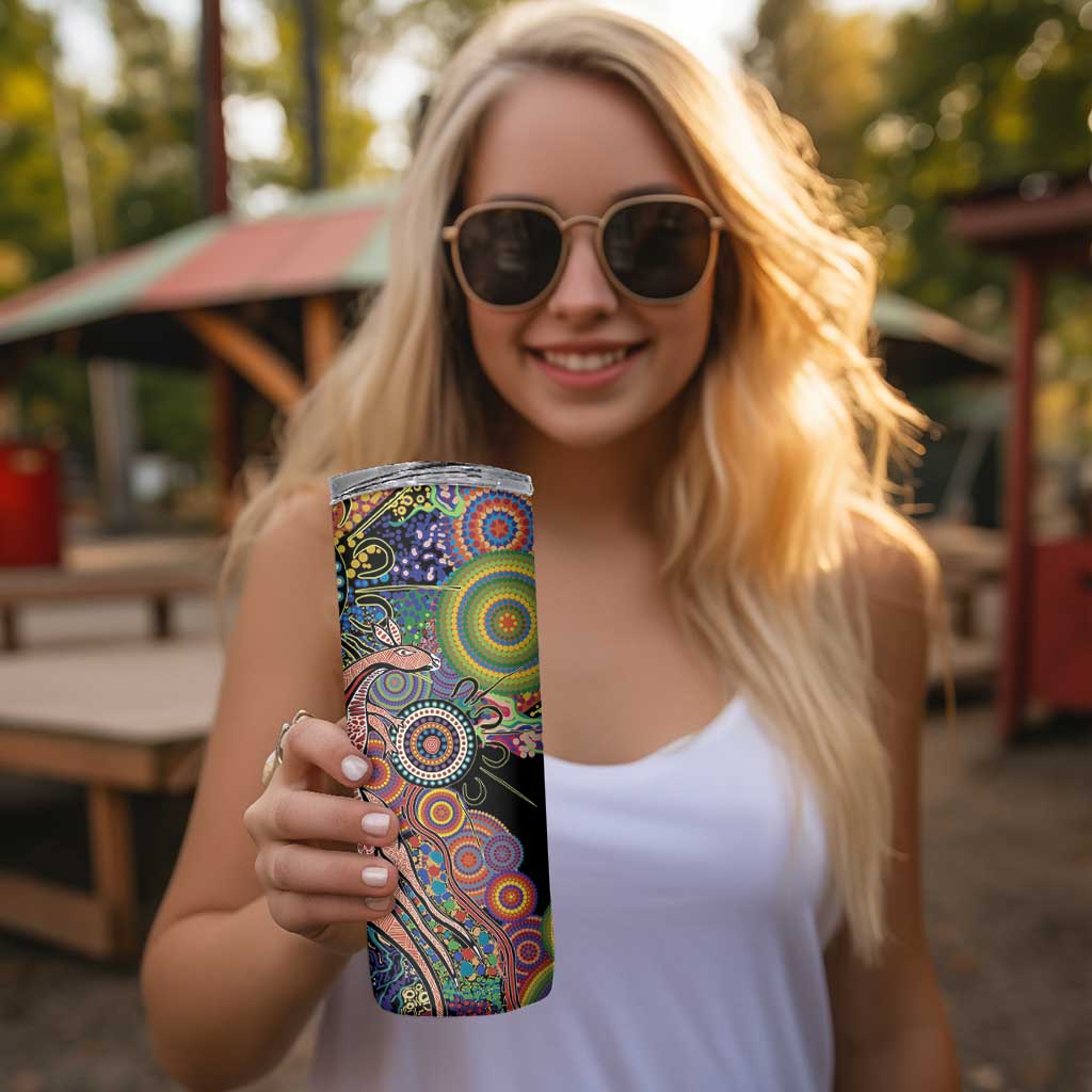 Indigenous Kangaroo Australia Aboriginal Style Skinny Tumbler