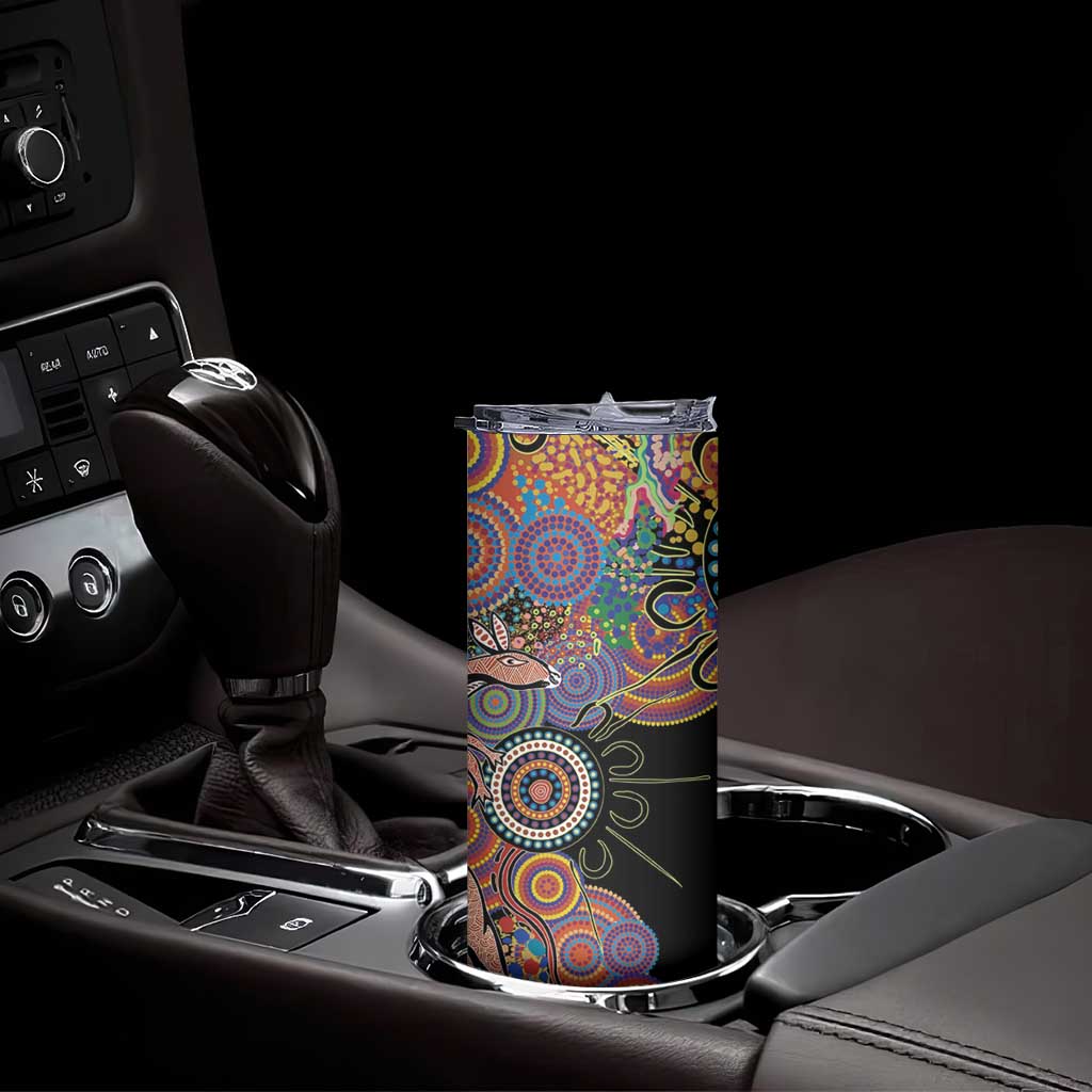 Indigenous Kangaroo Australia Aboriginal Style Skinny Tumbler
