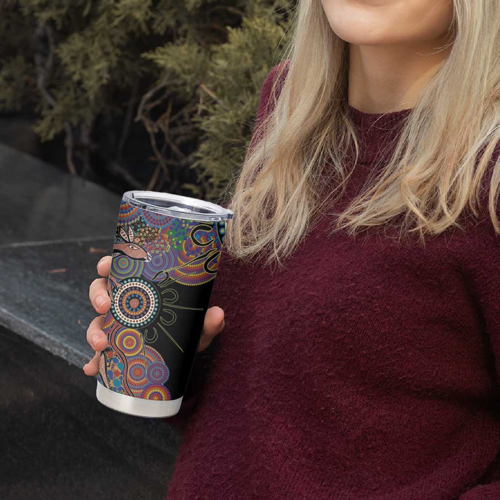 Indigenous Kangaroo Australia Aboriginal Style Tumbler Cup