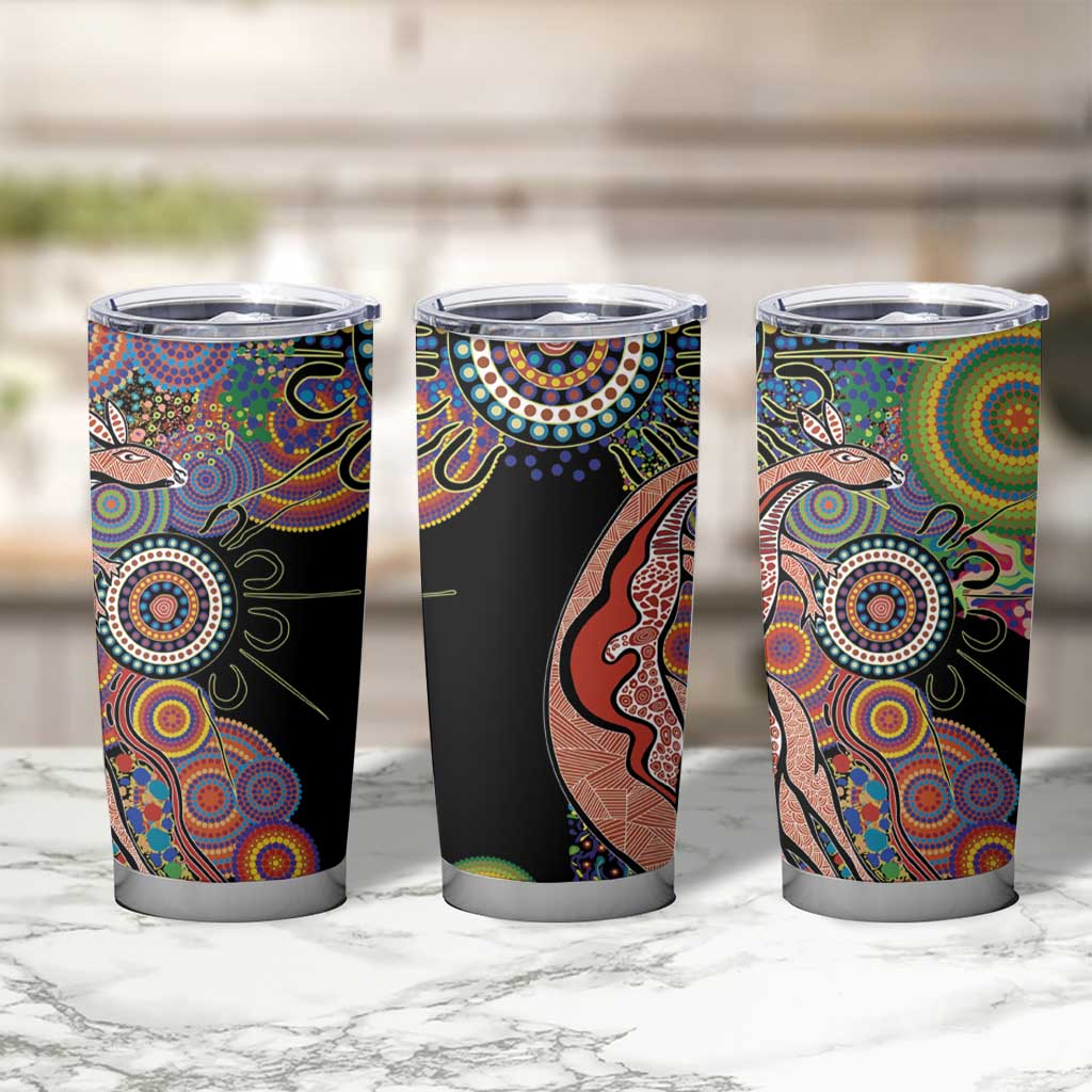 Indigenous Kangaroo Australia Aboriginal Style Tumbler Cup