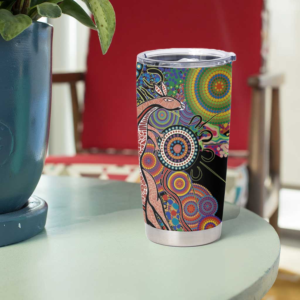 Indigenous Kangaroo Australia Aboriginal Style Tumbler Cup