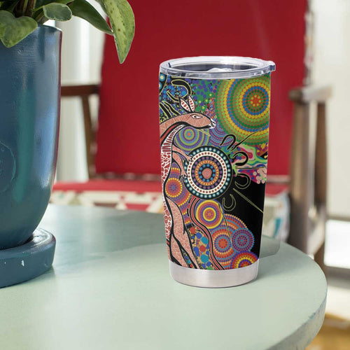 Indigenous Kangaroo Australia Aboriginal Style Tumbler Cup