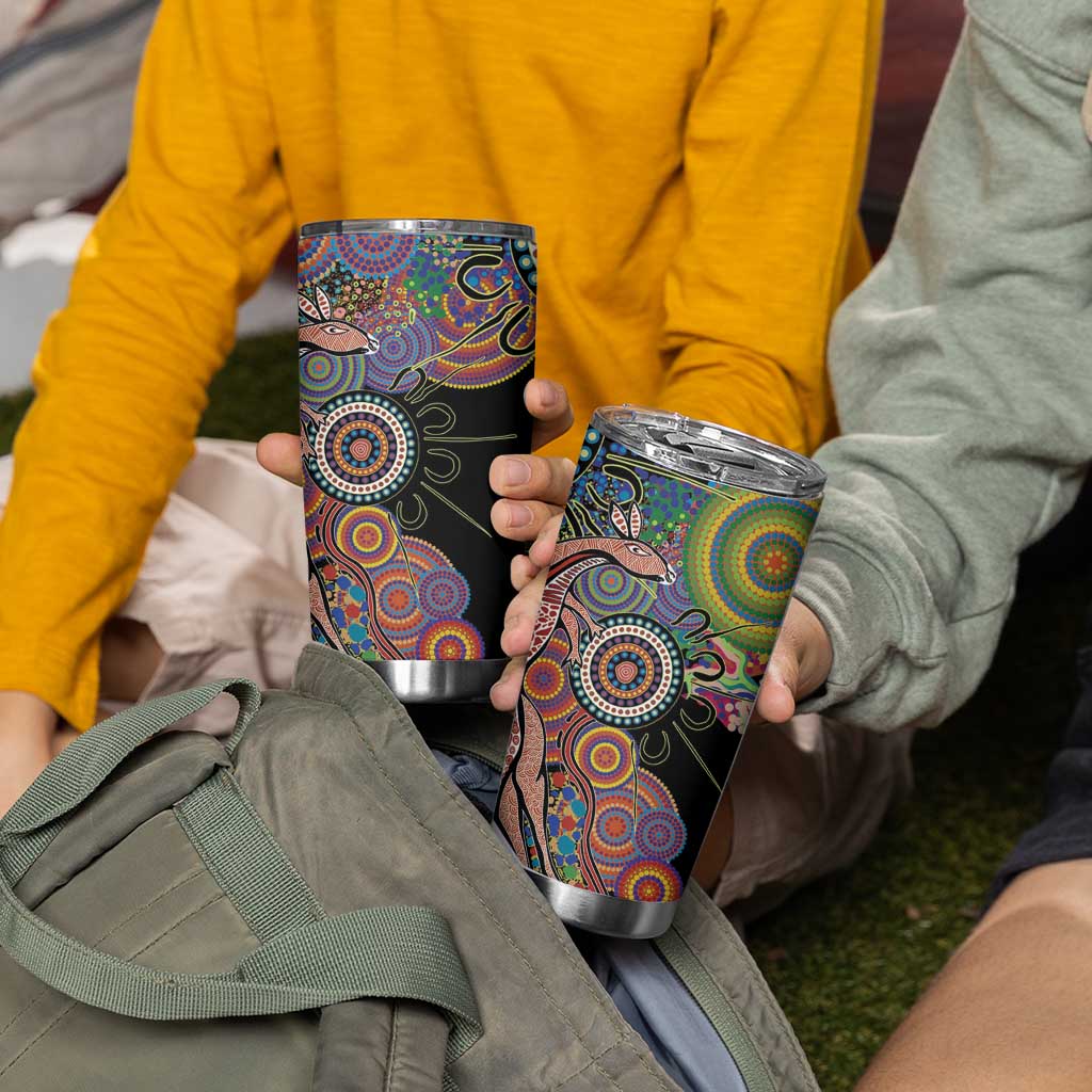 Indigenous Kangaroo Australia Aboriginal Style Tumbler Cup