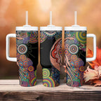 Indigenous Kangaroo Australia Aboriginal Style Tumbler With Handle