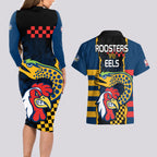 nrl-eels-combine-roosters-rugby-couples-matching-long-sleeve-bodycon-dress-and-hawaiian-shirt-sporty-style