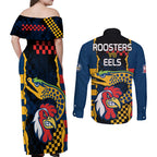 nrl-eels-combine-roosters-rugby-couples-matching-off-shoulder-maxi-dress-and-long-sleeve-button-shirts-sporty-style