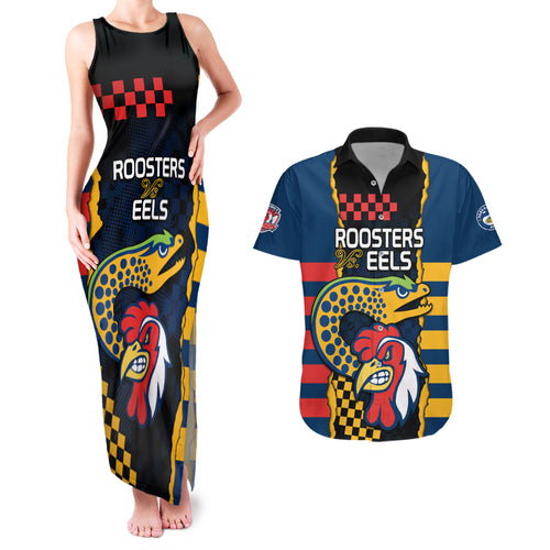 nrl-eels-combine-roosters-rugby-couples-matching-tank-maxi-dress-and-hawaiian-shirt-sporty-style