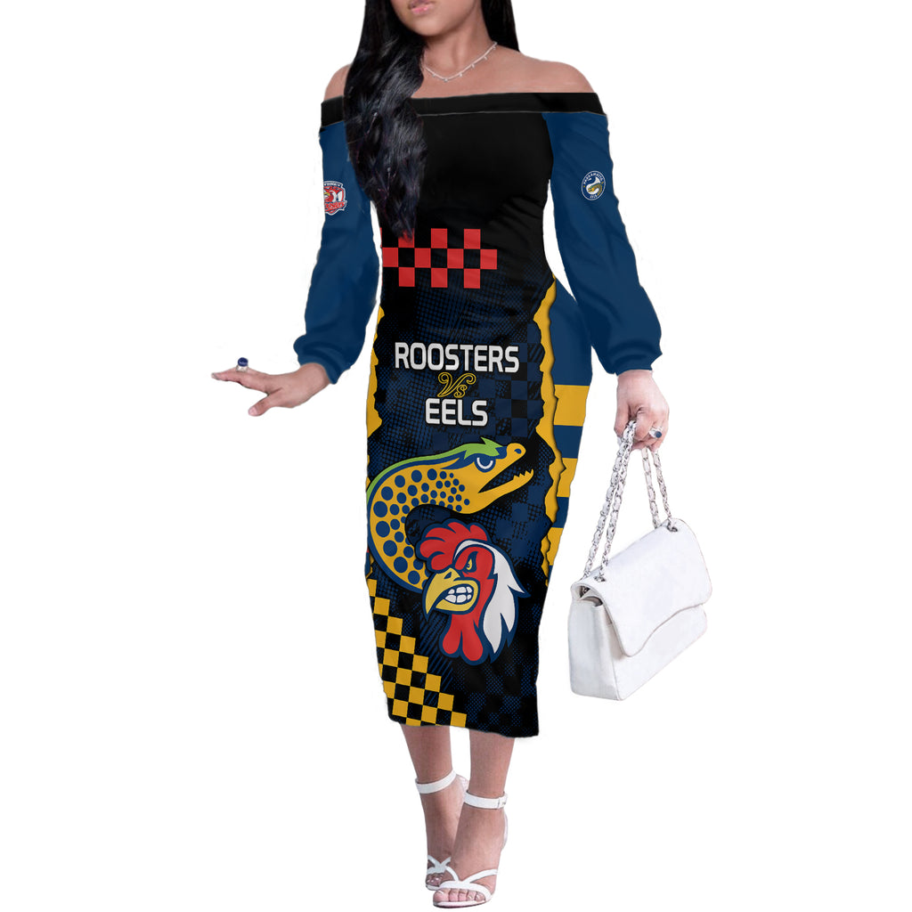 nrl-eels-combine-roosters-rugby-off-the-shoulder-long-sleeve-dress-sporty-style