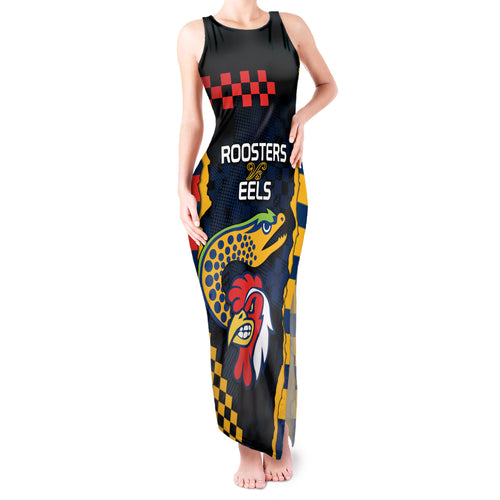 nrl-eels-combine-roosters-rugby-tank-maxi-dress-sporty-style