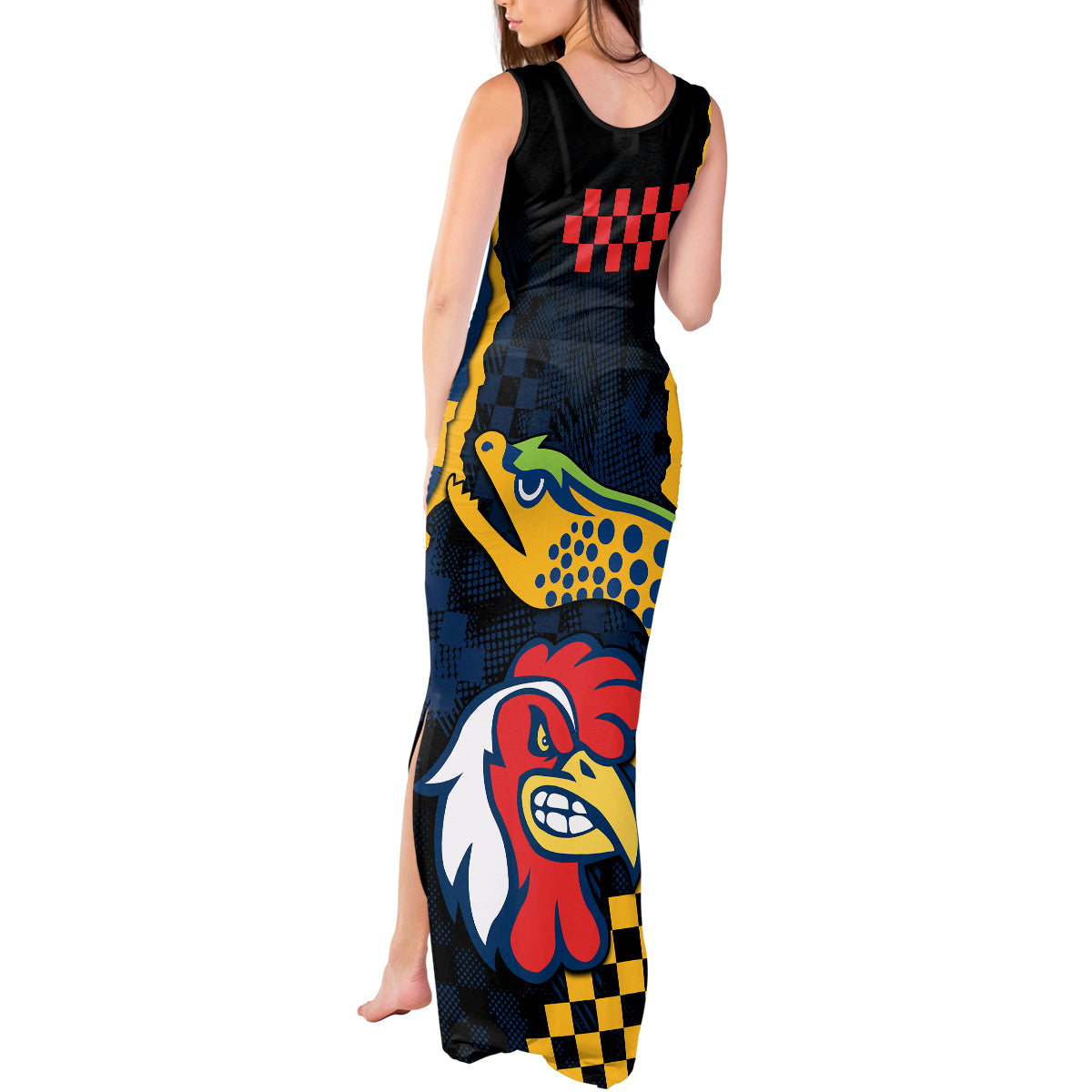 nrl-eels-combine-roosters-rugby-tank-maxi-dress-sporty-style