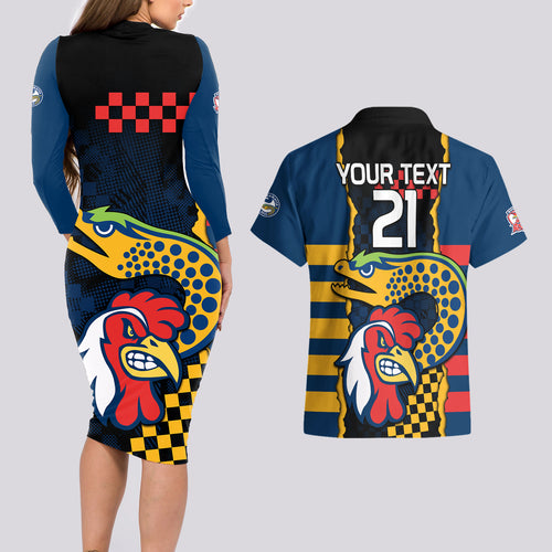 custom-nrl-eels-combine-roosters-rugby-couples-matching-long-sleeve-bodycon-dress-and-hawaiian-shirt-sporty-style