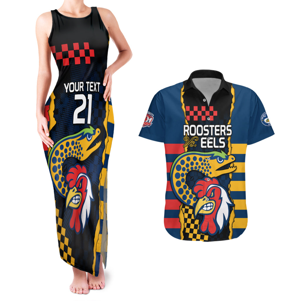 custom-nrl-eels-combine-roosters-rugby-couples-matching-tank-maxi-dress-and-hawaiian-shirt-sporty-style