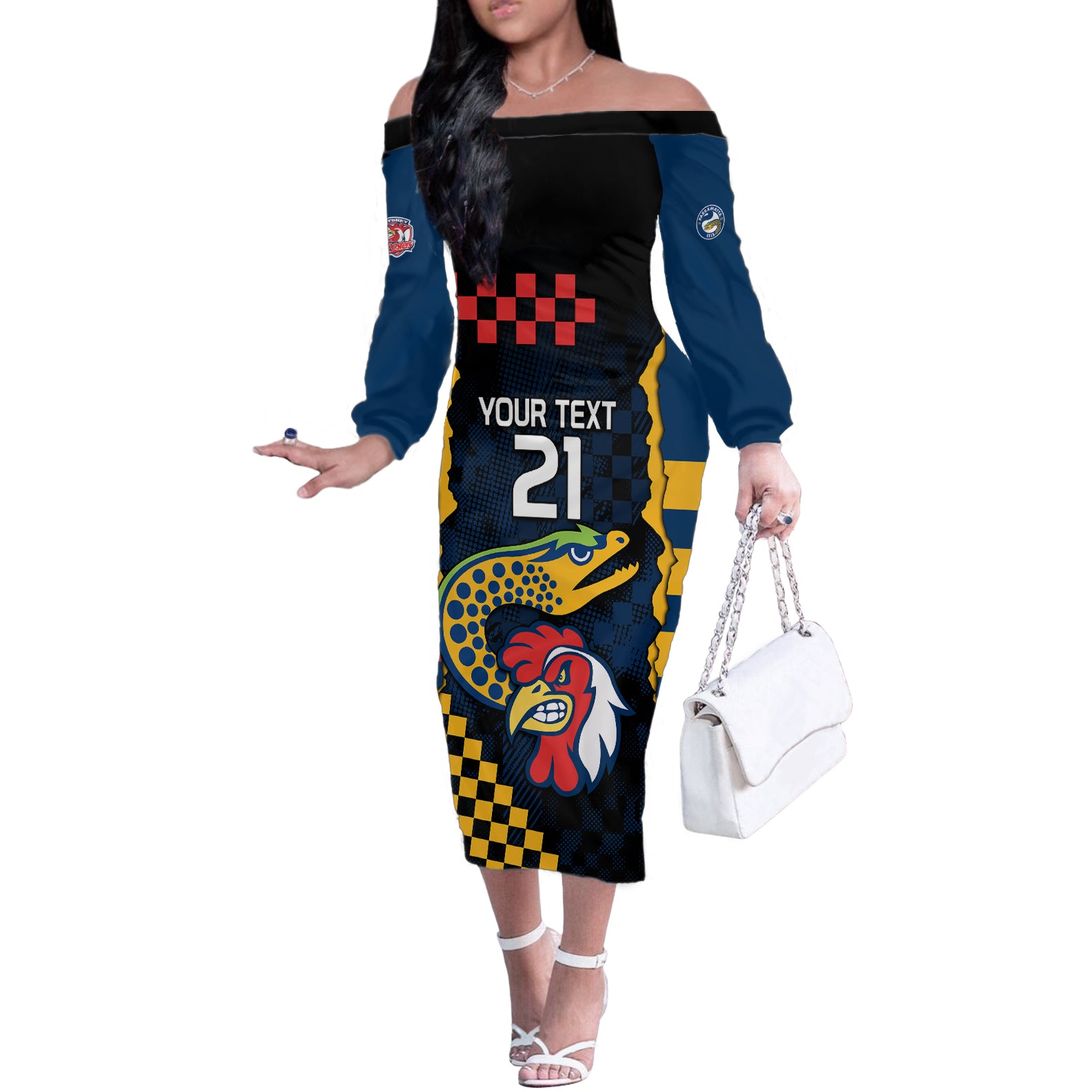 custom-nrl-eels-combine-roosters-rugby-off-the-shoulder-long-sleeve-dress-sporty-style