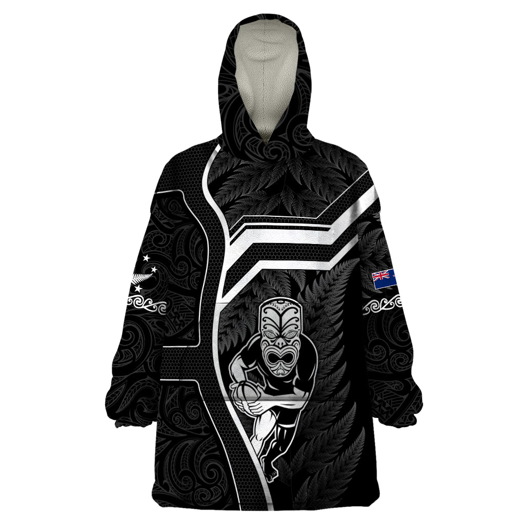 new-zealand-aotearoa-rugby-wearable-blanket-hoodie-black-fern-maori-tribal-sporty-style