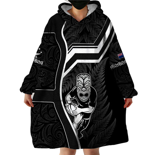 new-zealand-aotearoa-rugby-wearable-blanket-hoodie-black-fern-maori-tribal-sporty-style