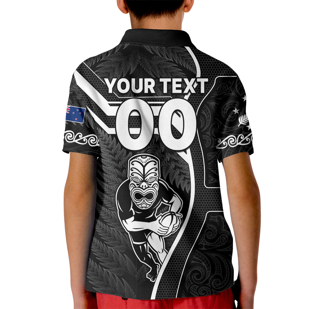 custom-new-zealand-aotearoa-rugby-kid-polo-shirt-black-fern-maori-tribal-sporty-style