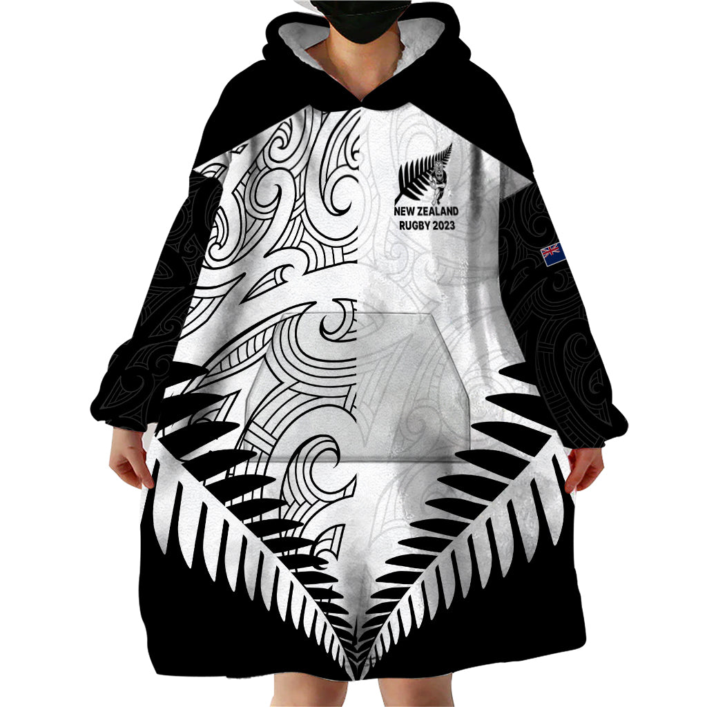 custom-new-zealand-rugby-wearable-blanket-hoodie-proud-aoteroa-stylised-maori-koru