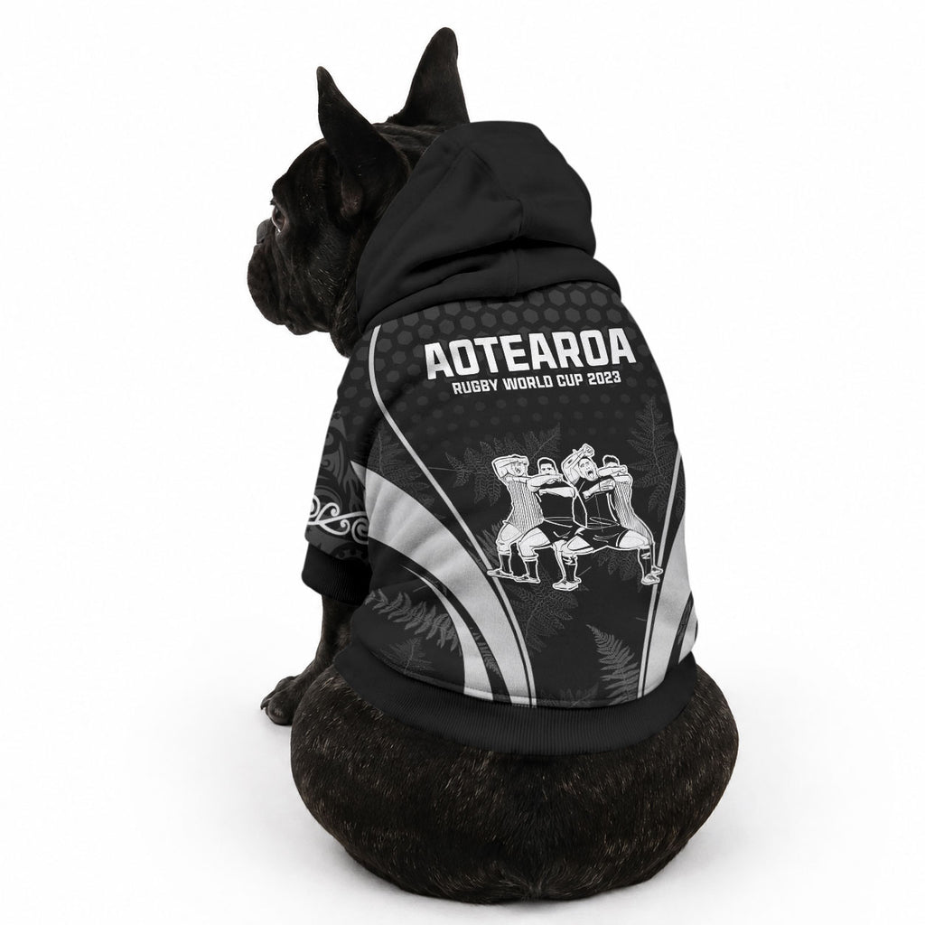 New Zealand Aotearoa Rugby Pet Hoodie Haka Dance Mixed Silver Fern Sporty Style
