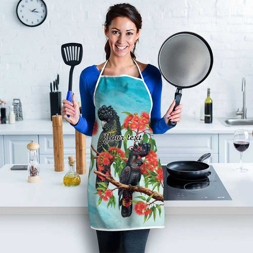Australia Black Cockatoo and Eucalyptus Apron Blue Spirit of Aussie Native Bird - Aussie Hoodie