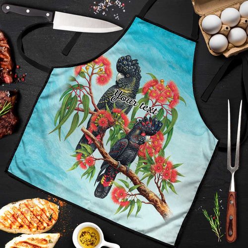 Australia Black Cockatoo and Eucalyptus Apron Blue Spirit of Aussie Native Bird - Aussie Hoodie
