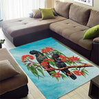 Australia Black Cockatoo and Eucalyptus Area Rug Blue Spirit of Aussie Native Bird - Aussie Hoodie