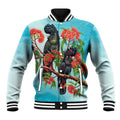 Australia Black Cockatoo and Eucalyptus Baseball Jacket Blue Spirit of Aussie Native Bird - Aussie Hoodie