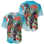 Australia Black Cockatoo and Eucalyptus Baseball Jersey Blue Spirit of Aussie Native Bird - Aussie Hoodie