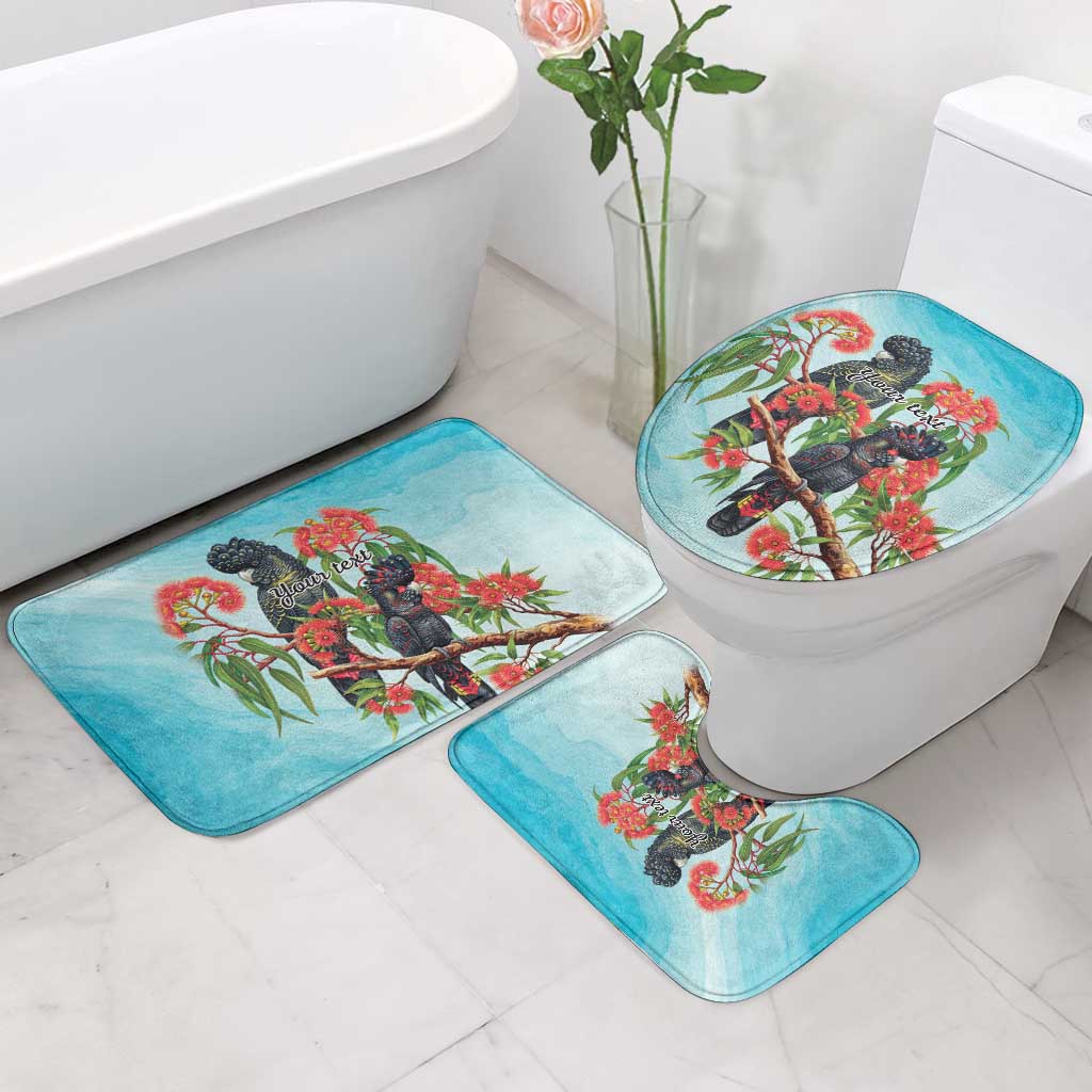 Australia Black Cockatoo and Eucalyptus Bathroom Set Blue Spirit of Aussie Native Bird - Aussie Hoodie