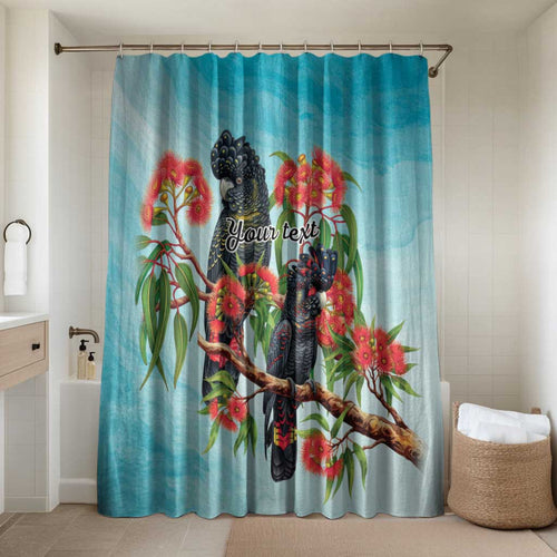 Australia Black Cockatoo and Eucalyptus Bathroom Set Blue Spirit of Aussie Native Bird - Aussie Hoodie