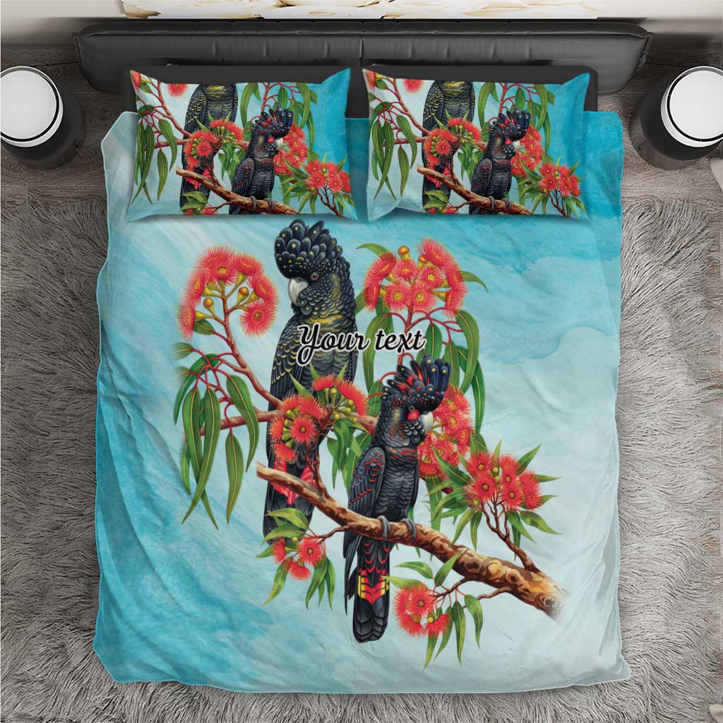 Australia Black Cockatoo and Eucalyptus Bedding Set Blue Spirit of Aussie Native Bird - Aussie Hoodie