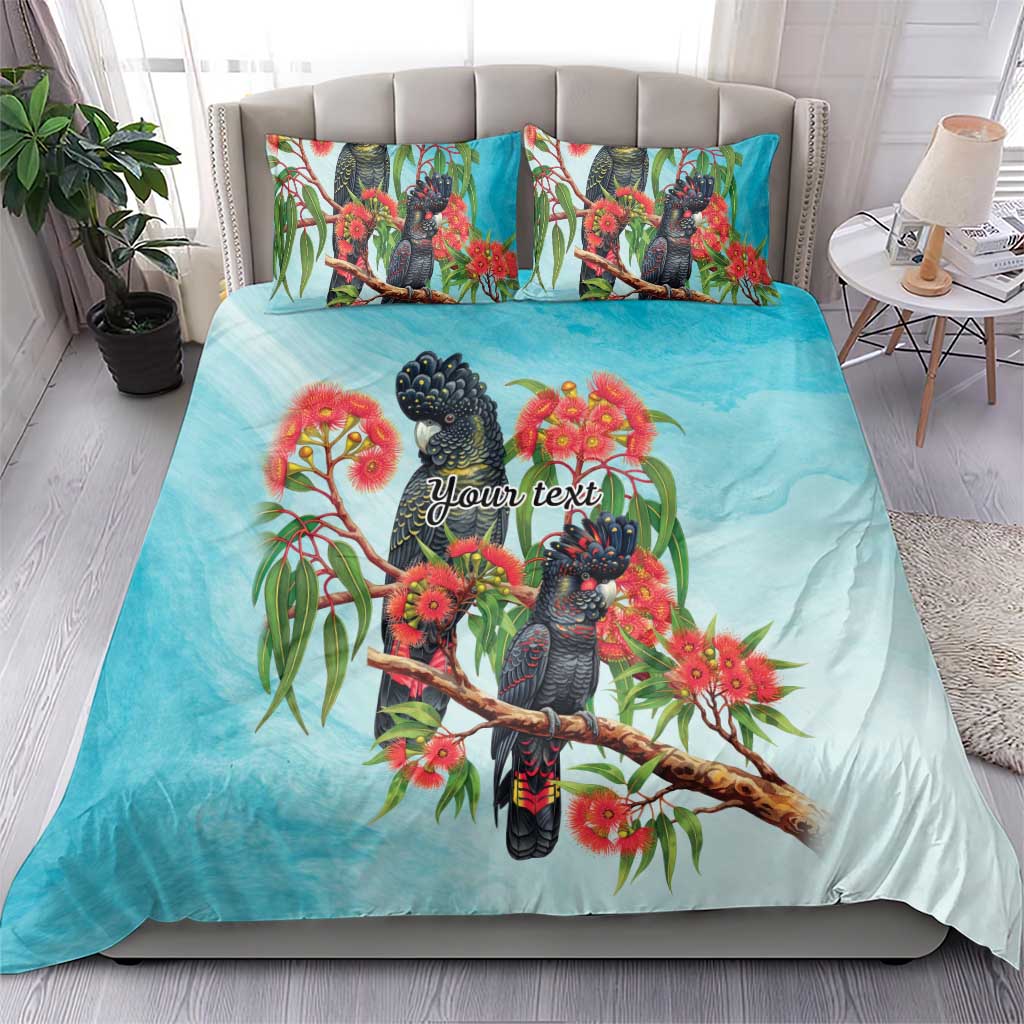 Australia Black Cockatoo and Eucalyptus Bedding Set Blue Spirit of Aussie Native Bird - Aussie Hoodie