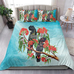 Australia Black Cockatoo and Eucalyptus Bedding Set Blue Spirit of Aussie Native Bird - Aussie Hoodie