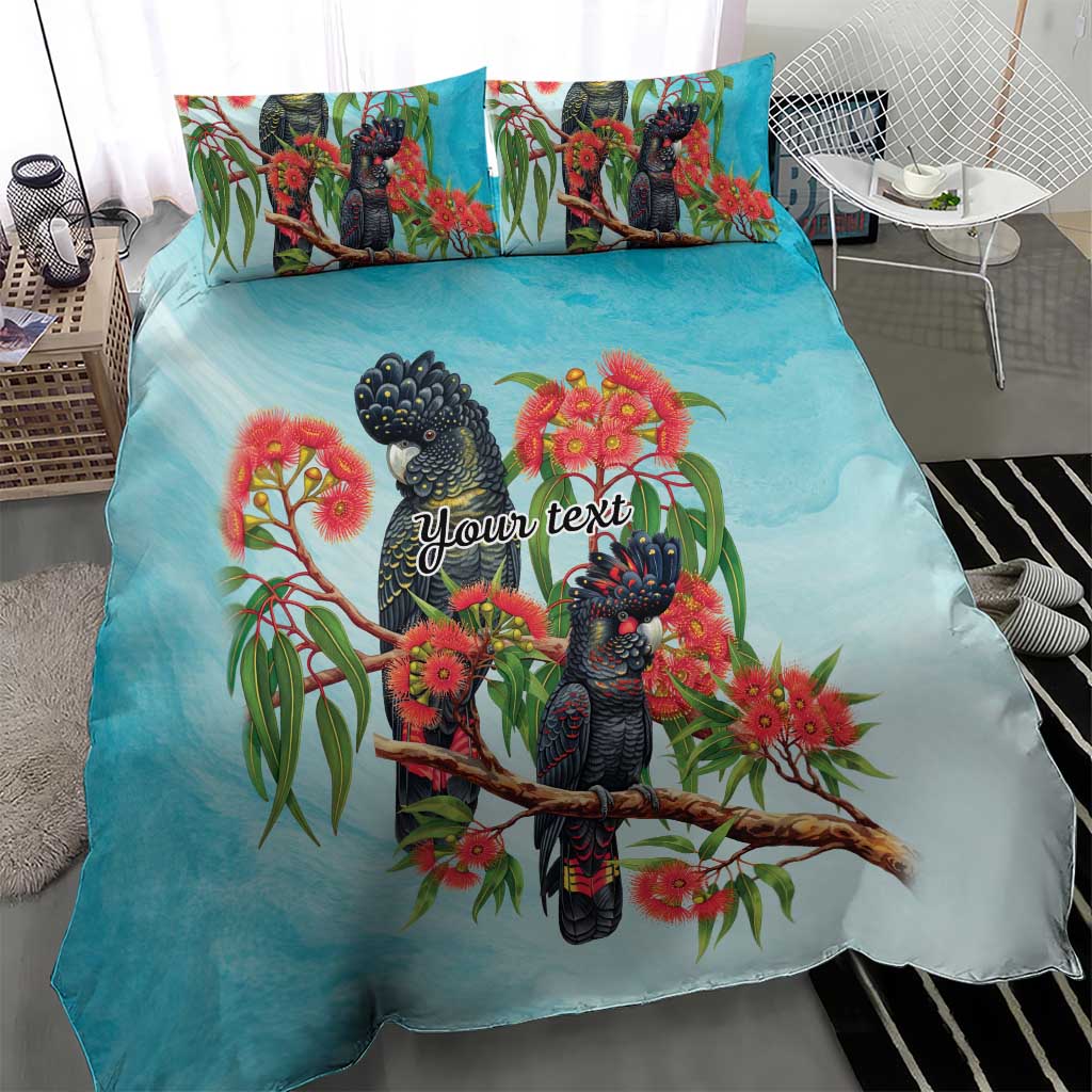 Australia Black Cockatoo and Eucalyptus Bedding Set Blue Spirit of Aussie Native Bird - Aussie Hoodie