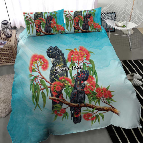 Australia Black Cockatoo and Eucalyptus Bedding Set Blue Spirit of Aussie Native Bird - Aussie Hoodie