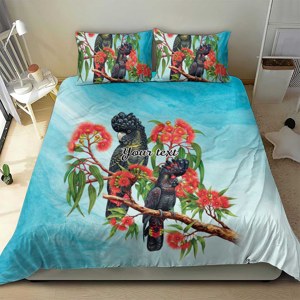Australia Black Cockatoo and Eucalyptus Bedding Set Blue Spirit of Aussie Native Bird - Aussie Hoodie