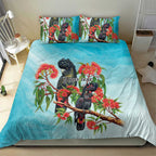 Australia Black Cockatoo and Eucalyptus Bedding Set Blue Spirit of Aussie Native Bird - Aussie Hoodie