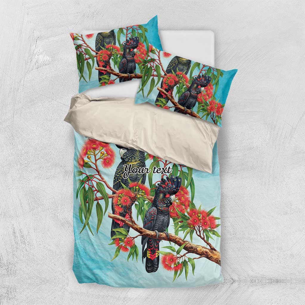 Australia Black Cockatoo and Eucalyptus Bedding Set Blue Spirit of Aussie Native Bird - Aussie Hoodie