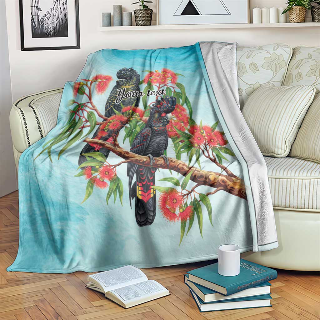 Australia Black Cockatoo and Eucalyptus Blanket Blue Spirit of Aussie Native Bird - Aussie Hoodie